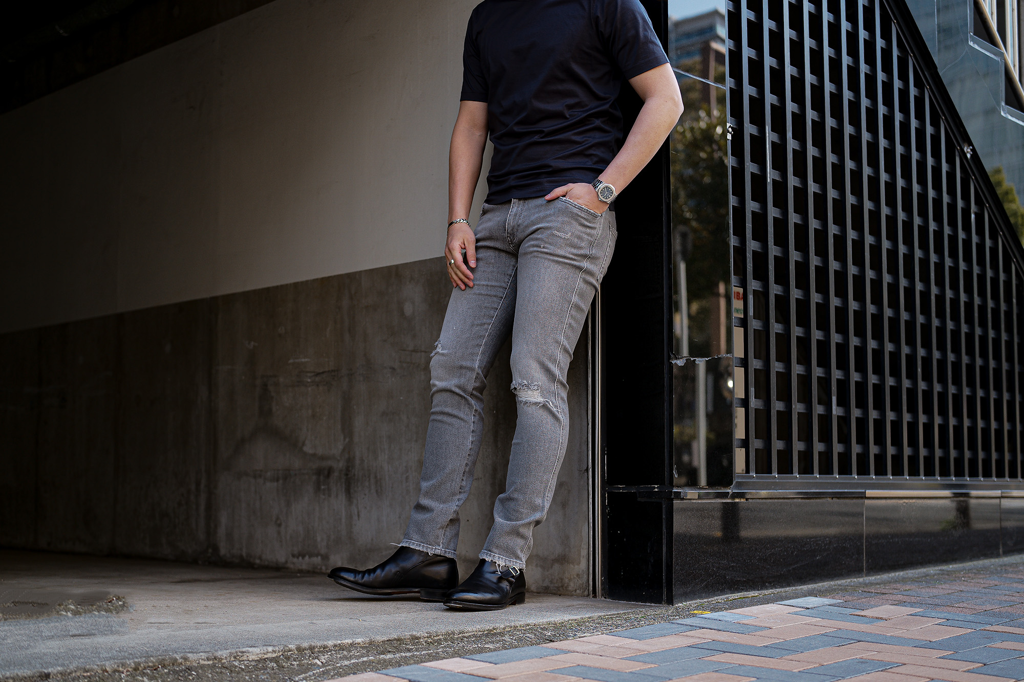 PT TORINO DENIM (ピーティートリノデニム) ROCK (ロック) SKINNY FIT (スキニーフィット) COMFORT GRAY DENIM 11 Oz ストレッチ クラッシュ デニムパンツ GRAY CRUSH (グレークラッシュ・CC20) 2024春夏新作 愛知 名古屋 Alto e Diritto altoediritto アルトエデリット