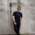 FIXER (フィクサー) FTS-02 FIXER Print Crew Neck T-shirt プリント Tシャツ BLACK × BLUE (ブラック × ブルー)  【ご予約開始】【2024.6.09(Sun)～2024.6.23(Sun)】のイメージ