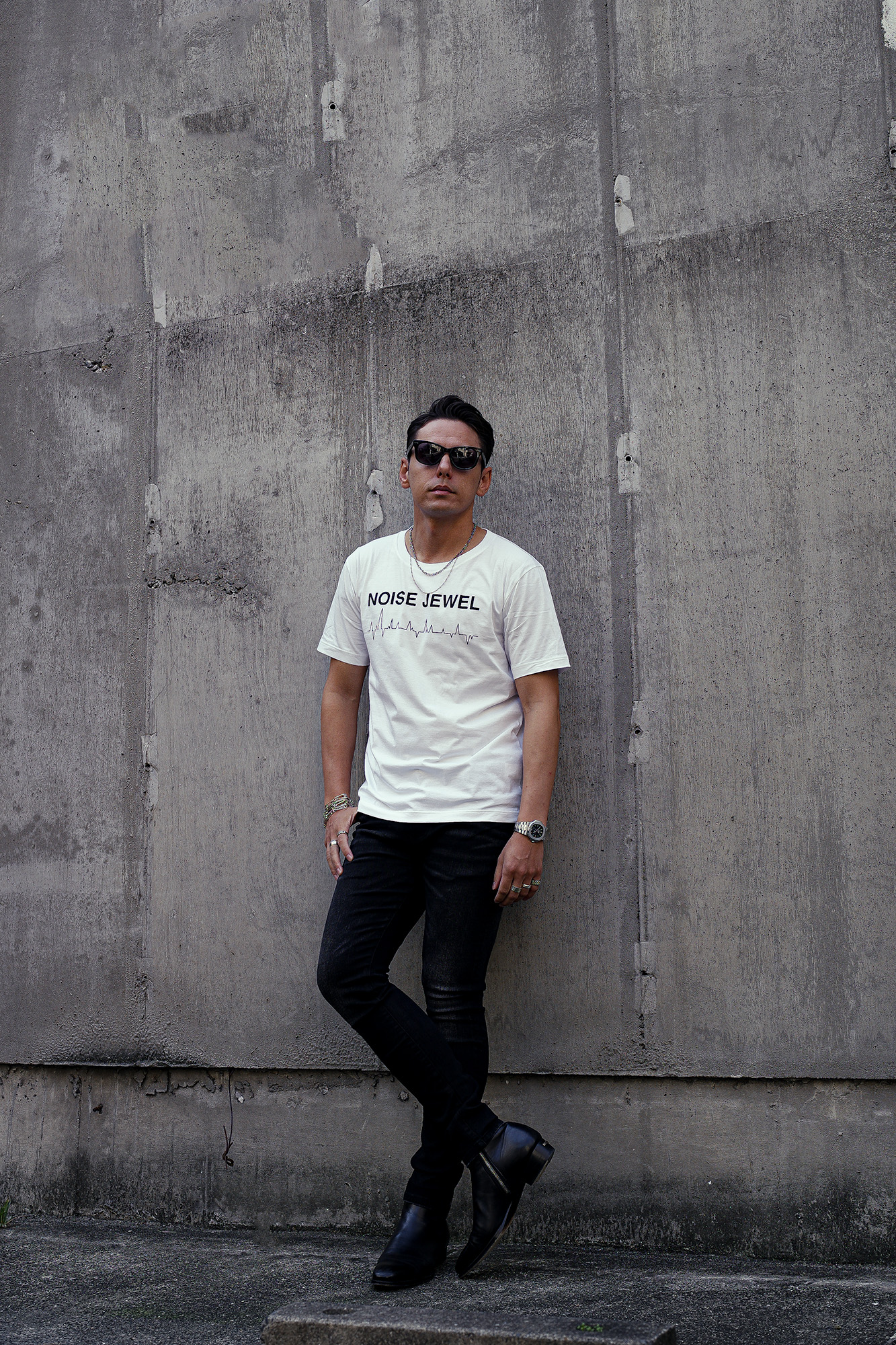 NOISE JEWEL (ノイズジュエル) Ref No0101 CREW T-SHIRT プリント Tシャツ WHITE (ホワイト) 2024春夏新作 愛知 名古屋 Alto e Diritto altoediritto アルトエデリット