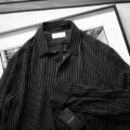 SAINT LAURENT PIN STRIPE SILK GEORGETTE SHIRTS NOIR CRAIEのイメージ