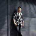 BALMAIN（バルマン）SPARROW PRINT FLOWING SHIRT (スパロー プリント フローイング シャツ) サテンシャツ NOIR (ブラック) made in italy (イタリア製) 2024春夏新作のイメージ