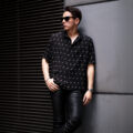 FIXER (フィクサー) FST-02 Silk Shirts ロゴプリント シルク シャツ BLACK (ブラック) 【ご予約開始】【2024.6.08(Sat)～2024.6.23(Sun)】のイメージ