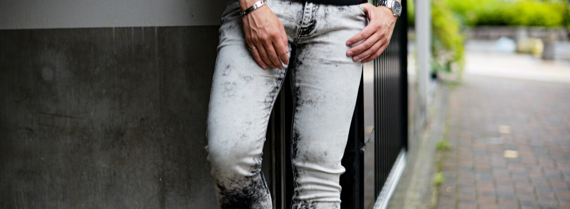 PT TORINO DENIM (ピーティートリノデニム) ROCK (ロック) SKINNY FIT (スキニーフィット) COMFORT BLACK DENIM 11 Oz ストレッチ ブリーチ デニムパンツ BLACK GRADATION (ブラックグラデーション・MN05) 2024春夏新作 【入荷しました】【フリー分発売開始】愛知 名古屋 Alto e Diritto altoediritto アルトエデリット
