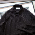 SAINT LAURENT (サンローラン) SHIRT IN DOTTED SHINY AND MATTE SILK (シャツインドットシャイニーアンドマットシルク) ドット シルク シャツ BLACK (ブラック) Made in italy (イタリア製)のイメージ