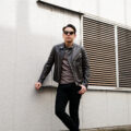 TOM FORD (トムフォード) LEATHER ICON BIKER (レザー アイコン バイカー) カーフレザー セミダブル ライダース ジャケット CHOCOLATE (ブラウン) Made in italy (イタリア製)のイメージ
