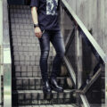 ISAMU KATAYAMA BACKLASH × FIXER (イサムカタヤマ バックラッシュ × フィクサー) Stretch Skinny Denim Pants FIX-2117-02 ストレッチ スキニー デニム パンツ BLACK (ブラック) MADE IN JAPAN (日本製) 2024 【WEB予約受付中】のイメージ