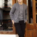 RIVORA (リヴォラ) Linen Silk Wool Cable Cardigan (リネン シルク ウール ケーブル カーディガン) リネンシルクウール ケーブル ニット カーディガン GRAY (グレー・020) MADE IN JAPAN (日本製) 2024秋冬新作のイメージ