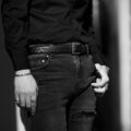 cuervo bopoha × Anderson’s (クエルボ × アンダーソンズ) Sartoria Collectiona (サルトリア コレクション) Longinus (ロンギヌス) Ostrich Leather (オーストリッチレザー) プンターレ ベルト BLACK × SILVER (ブラック × シルバー) Made in Italy (イタリア製) 2024【Special Model】のイメージ