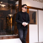 RIVORA (リヴォラ) Cotton Paper Line Cardigan コットン ペーパー ライン カーディガン BLACK (ブラック・010) MADE IN JAPAN (日本製) 2025春夏新作 愛知 名古屋 Alto e Diritto altoedirtto アルトエデリット
