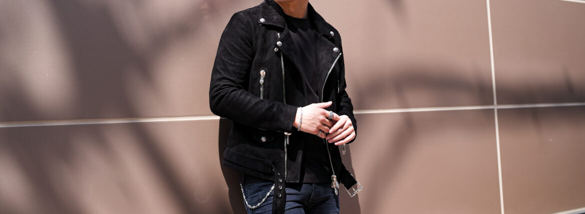 Balvenie Wilhelm (バルヴェニー ヴィルヘルム) No.01 DOUBLE RIDERS 925 SILVER (ナンバーゼロワン ダブルライダース 925シルバー) DEER OIL BACK SUEDE LEATHER (ディア オイル バック スウェード) スウェードレザー ジャケット ダブルライダース ジャケット BLACK (ブラック) Made In England (イギリス製) 愛知 名古屋 Alto e Diritto altoediritto 東京 TOKYO レザージャケット ライダースジャケット