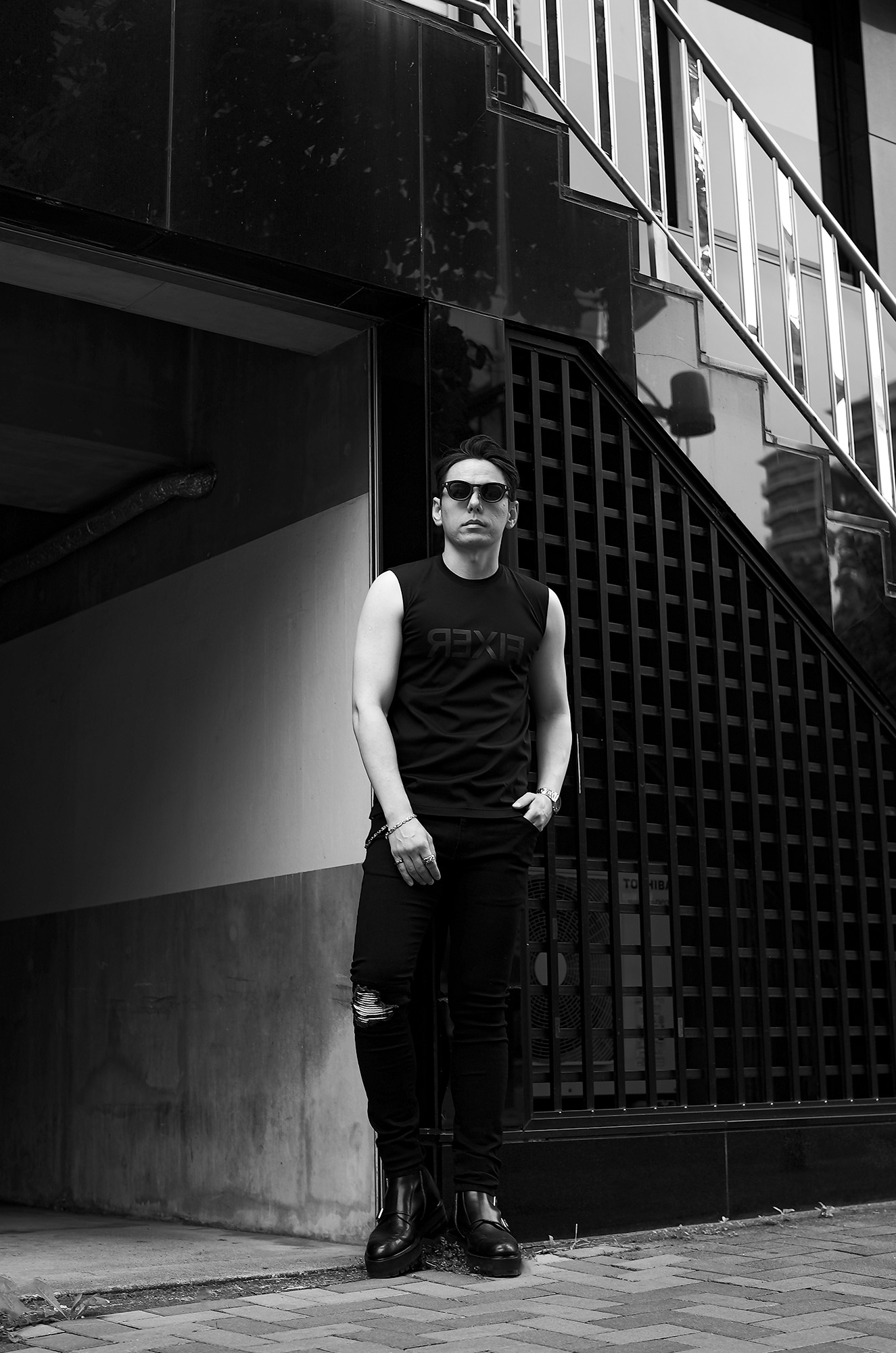 FIXER × CASABLANCA SPECTACLES "STIFF" MATTE BLACK // FIXER "FNS-01" Reverse Print Sleeveless ALL BLACK // Balvenie Wilhelm "CRUSADER BRACELET" 925 SILVER // Balvenie Wilhelm "CRUSADER WALLET CHAIN" 2CLIP 11PIEACE 925 SILVER // Balvenie Wilhelm "VALIANT RING" 925 SILVER // Balvenie Wilhelm "MATILDA RING" 925 SILVER // cuervo bopoha "Bal" 9oz BLACK COMFORT DENIM BLACK × WHITE・11 // FIXER "FBT-01" TRIPLE STRAP BOOTS BLACK フィクサー × カサブランカ スペクタクルズ リバース ノースリーブTシャツ オールブラック バルヴェニーヴィルヘルム クルセーダー ブレスレット クルセーダーウォレットチェーン ヴァリアントリング マチルダリング クエルボヴァローナ バル　デニム クラッシュデニム トリプルストラップブーツ 愛知 名古屋 Alto e Diritto altoediritto アルトエデリット