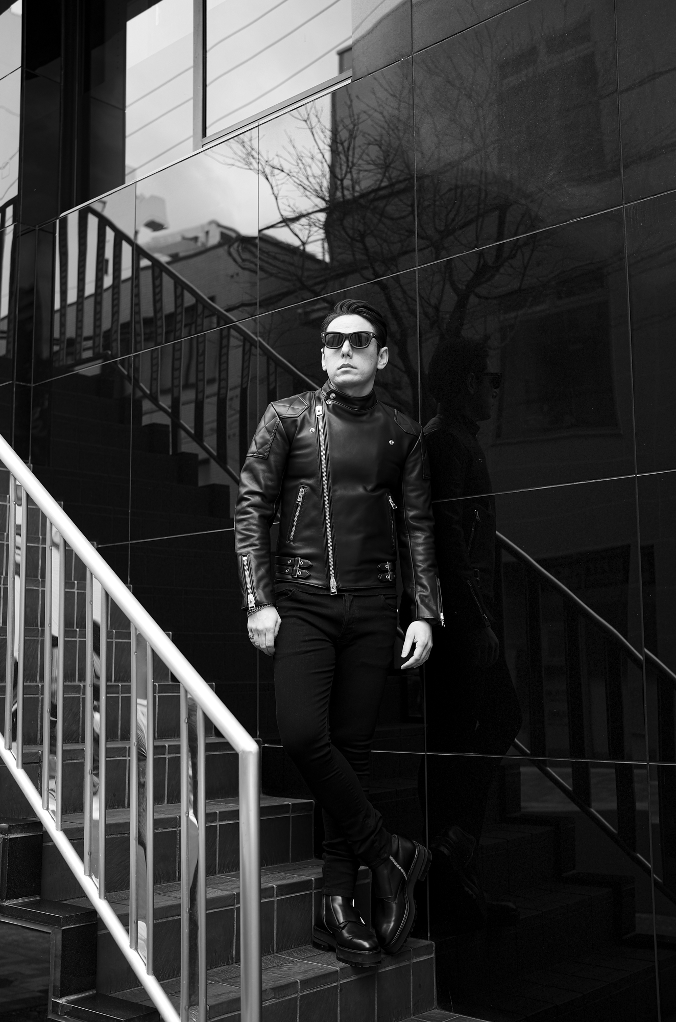 FIXER × CASABLANCA SPECTACLES "SUBPOP" 925 SILVER MATTE BLACK // UNFADING "FALCON" SEMI DOUBLE RIDERS Cow Leather BLACK // NOISE JEWEL "Ref No1210" RING 925 SILVER // NOISE JEWEL "Ref No1312" BRACELET 925 SILVER // cuervo bopoha Bal 9oz BLACK COMFORT DENIM BLACK・99 // FIXER FBT-01 TRIPLE STRAP BOOTS CALF LEATHER BLACK フィクサー カサブランカスペクタクルス サブポップ 925シルバー マットブラック アンフェイディング ファルコン セミダブルライダース ノイズジュエル リング クエルボヴァローナ バル デニム トリプルストラップブーツ カーフレザー 愛知 名古屋 Alto e Diritto altoediritto アルトエデリット