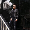 TOM FORD (トムフォード) NAPPA GRAIN LEATHER COLLAR BLOUSON (ナッパ グレイン レザー カラー ブルゾン) ラムレザー シングル ライダース ジャケット BLACK (ブラック) Made in italy (イタリア製)のイメージ