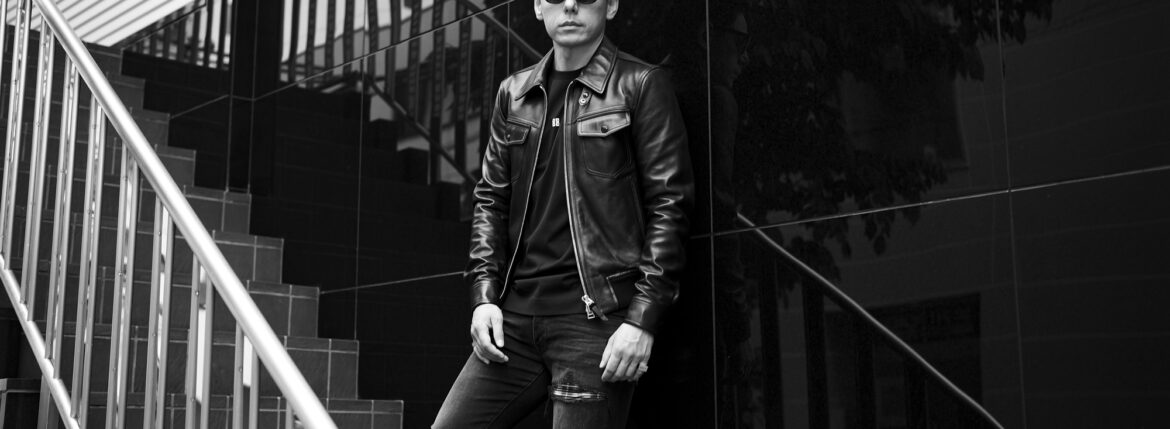 TOM FORD (トムフォード) NAPPA GRAIN LEATHER COLLAR BLOUSON (ナッパ グレイン レザー カラー ブルゾン) ラムレザー シングル ライダース ジャケット BLACK (ブラック) Made in italy (イタリア製) 2025 愛知 名古屋 Alto e Diritto altoediritto アルトエデリット レザージャケット ライダースジャケット