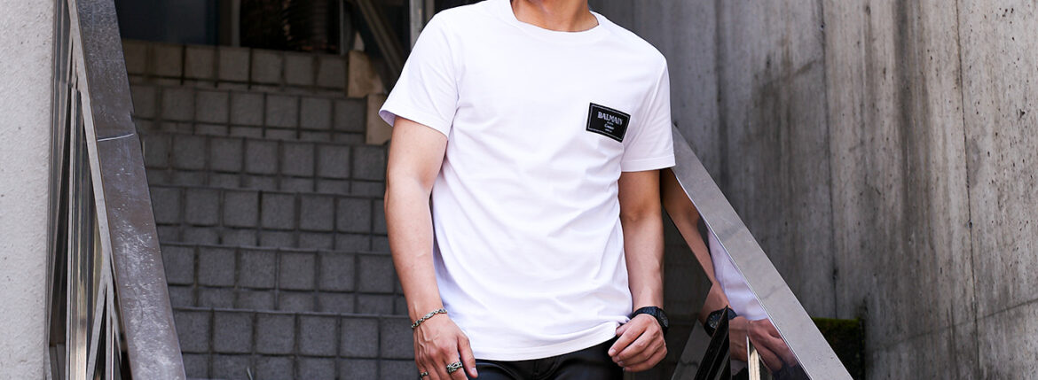 BALMAIN（バルマン）COUTURE LABEL T-SHIRT SLIM FIT (クチュール ラベル Tシャツ スリムフィット) ラベル Tシャツ BLANC (ホワイト) 2025 愛知 名古屋 Alto e Diritto altoediritto アルトエデリット