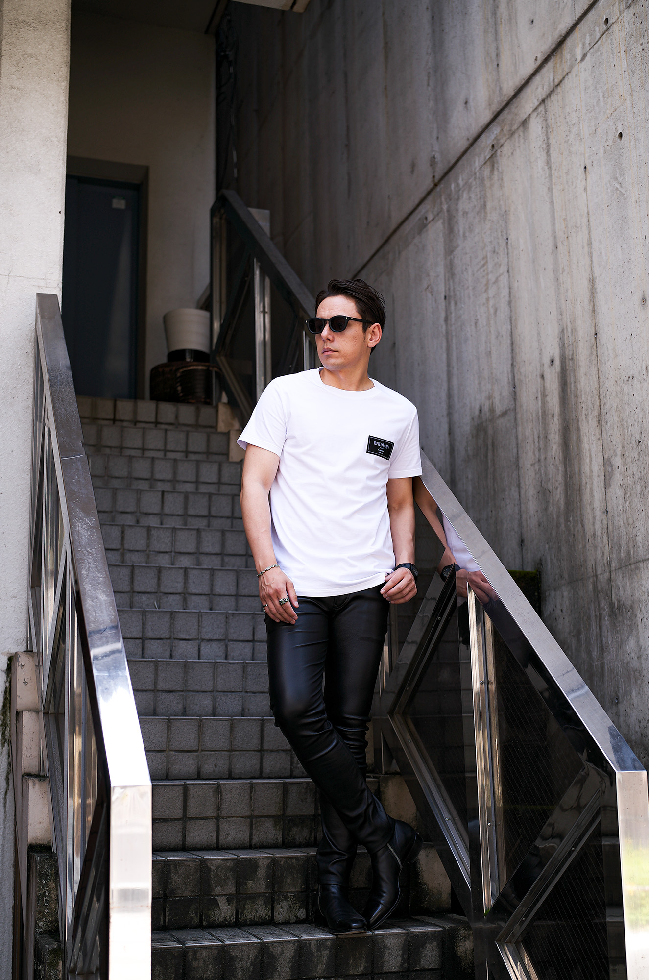 BALMAIN（バルマン）COUTURE LABEL T-SHIRT SLIM FIT (クチュール ラベル Tシャツ スリムフィット) ラベル Tシャツ BLANC (ホワイト) 2025 愛知 名古屋 Alto e Diritto altoediritto アルトエデリット