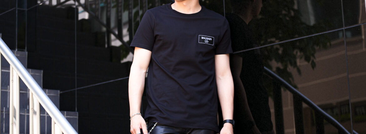 BALMAIN（バルマン）COUTURE LABEL T-SHIRT SLIM FIT (クチュール ラベル Tシャツ スリムフィット) ラベル Tシャツ NOIR (ブラック) 2025 愛知 名古屋 Alto e Diritto altoediritto アルトエデリット