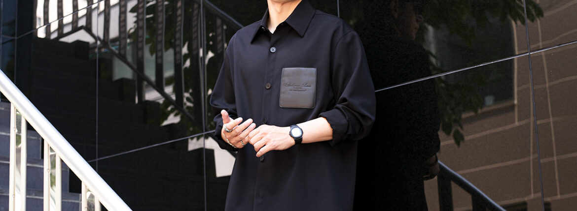 BALMAIN（バルマン）COUTURE LABEL GDP OVERSHIRT (クチュール ラベル ジーディーピー オーバーシャツ) レザーポケット オーバーシャツ NOIR (ブラック) 2025 愛知 名古屋 Alto e Diritto altoediritto アルトエデリット