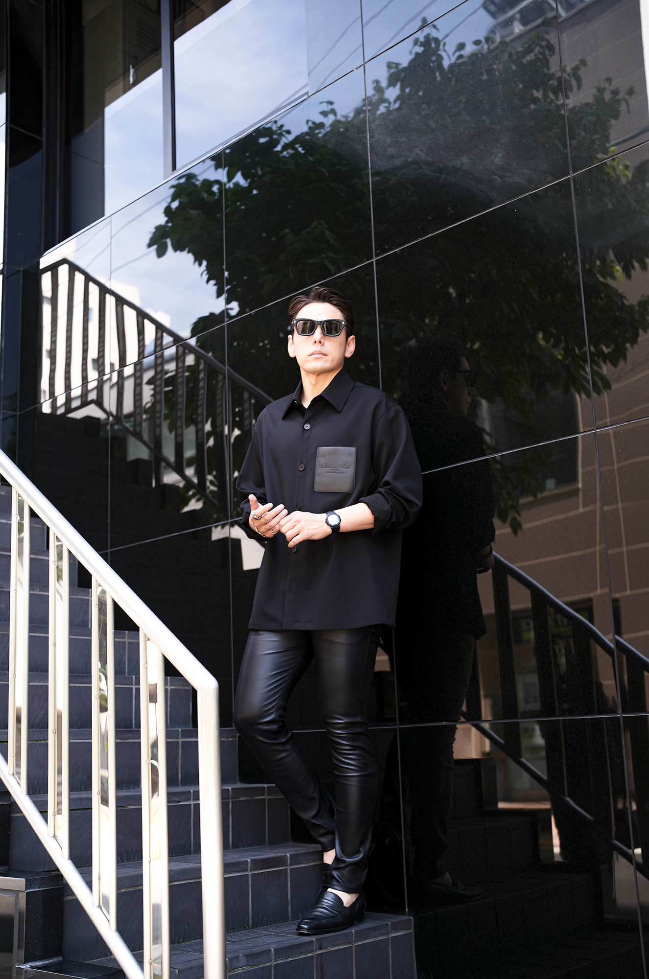 BALMAIN（バルマン）COUTURE LABEL GDP OVERSHIRT (クチュール ラベル ジーディーピー オーバーシャツ) レザーポケット オーバーシャツ NOIR (ブラック) 2025 愛知 名古屋 Alto e Diritto altoediritto アルトエデリット