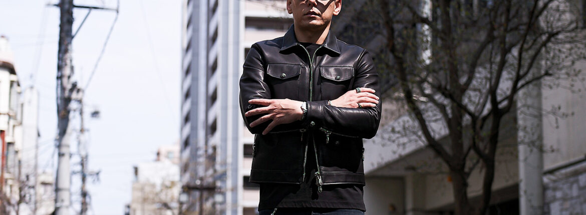 Balvenie Wilhelm (バルヴェニー ヴィルヘルム) No.05 TRACKER JACKET 925 SILVER (ナンバーゼロファイブ トラッカージャケット 925シルバー) COW LEATHER (カウレザー) レザー ジャケット BLACK (ブラック) Made In England (イギリス製) 【ご予約開始】愛知 名古屋 Alto e Diritto altoediritto アルトエデリット