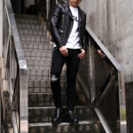 cuervo bopoha (クエルボ ヴァローナ) Sartoria Collection (サルトリア コレクション) Bal (バル) 9oz BLACK COMFORT DENIM ダメージ アンド レザーリペア タイトフィット ストレッチ クラッシュデニム パンツ BLACK × WHITE (ブラック × ホワイト・11) MADE IN JAPAN (日本製) 2025 【ご予約開始】愛知 名古屋 Alto e Diritto altoediritto アルトエデリット