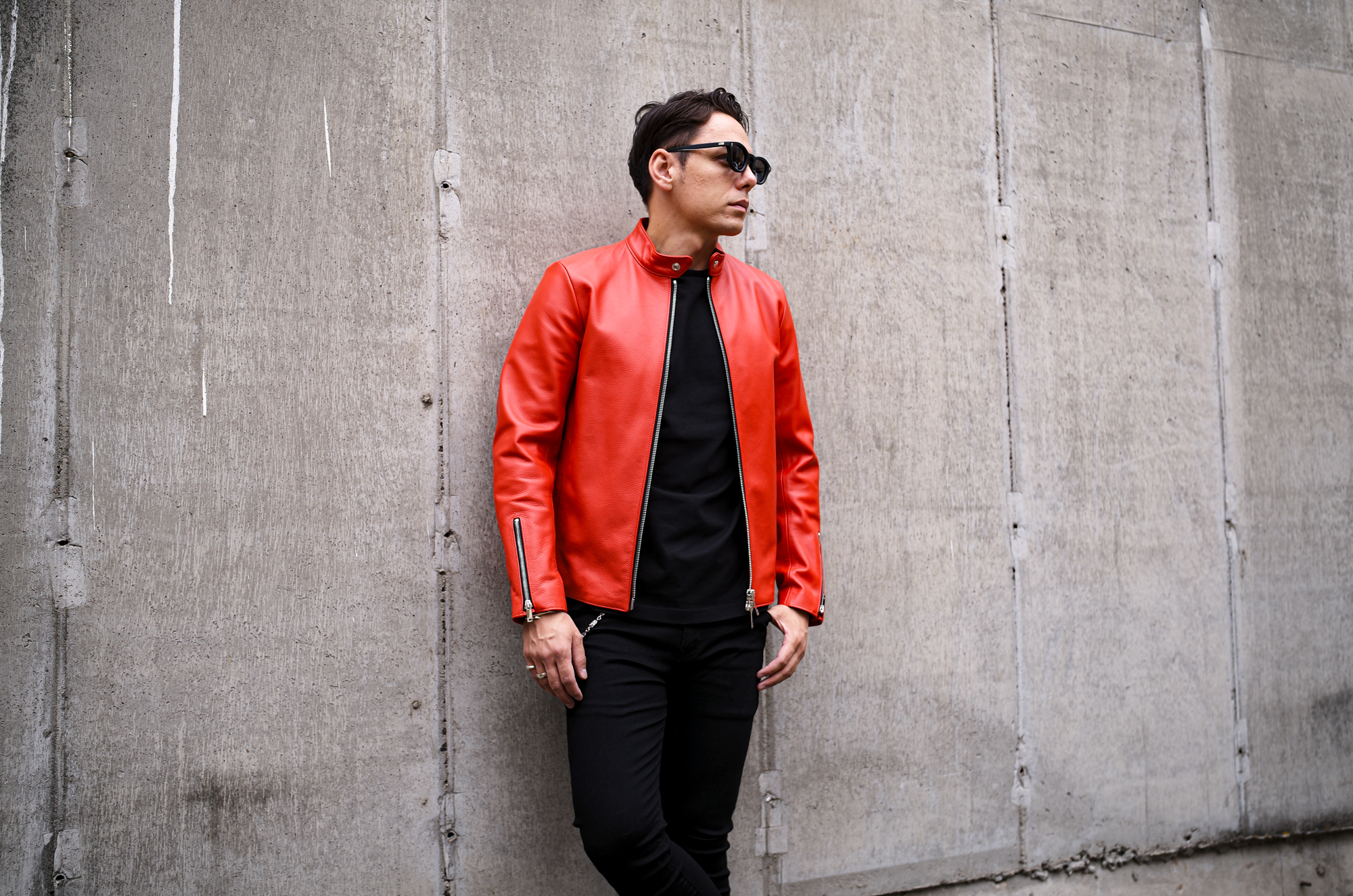cuervo bopoha (クエルボ ヴァローナ) Satisfaction Leather Collection (サティスファクション レザー コレクション) RICHARD (リチャード) CALF SKIN (シュリンクカーフレザー) シングル ライダース ジャケット ORANGE (オレンジ) MADE IN JAPAN (日本製) 【Special Model】愛知 名古屋 Alto e Diritto altoediritto アルトエデリット