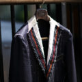 Sartoria Curvarti “BESPOKE” CERRUTI OXYGEN WINTER VIRGIN WOOL and SILK SINGLE BREASTED JACKET NAVY HOUNDTOOTH 2025のイメージ
