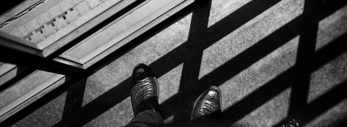 ENZO BONAFE "ART.3722" Crocodile Chukka boots Mat Crocodile Leather NERO エンツォボナフェ クロコダイル チャッカブーツ マットクロコダイル ブラック 愛知 名古屋 Alto e Diritto altoediritto アルトエデリット