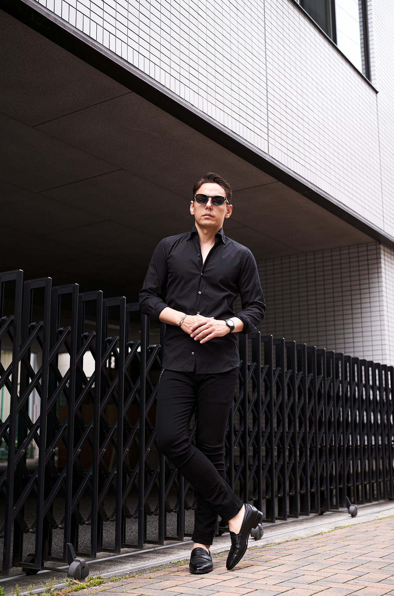 Finamore (フィナモレ) SEUL ITALIAN COLOR STRETCH COTTON SHIRTS ストレッチコットン ワンピースカラー シャツ BLACK (ブラック・5) made in italy (イタリア製) 2025 愛知 名古屋 Alto e Diritto altoediritto アルトエデリット