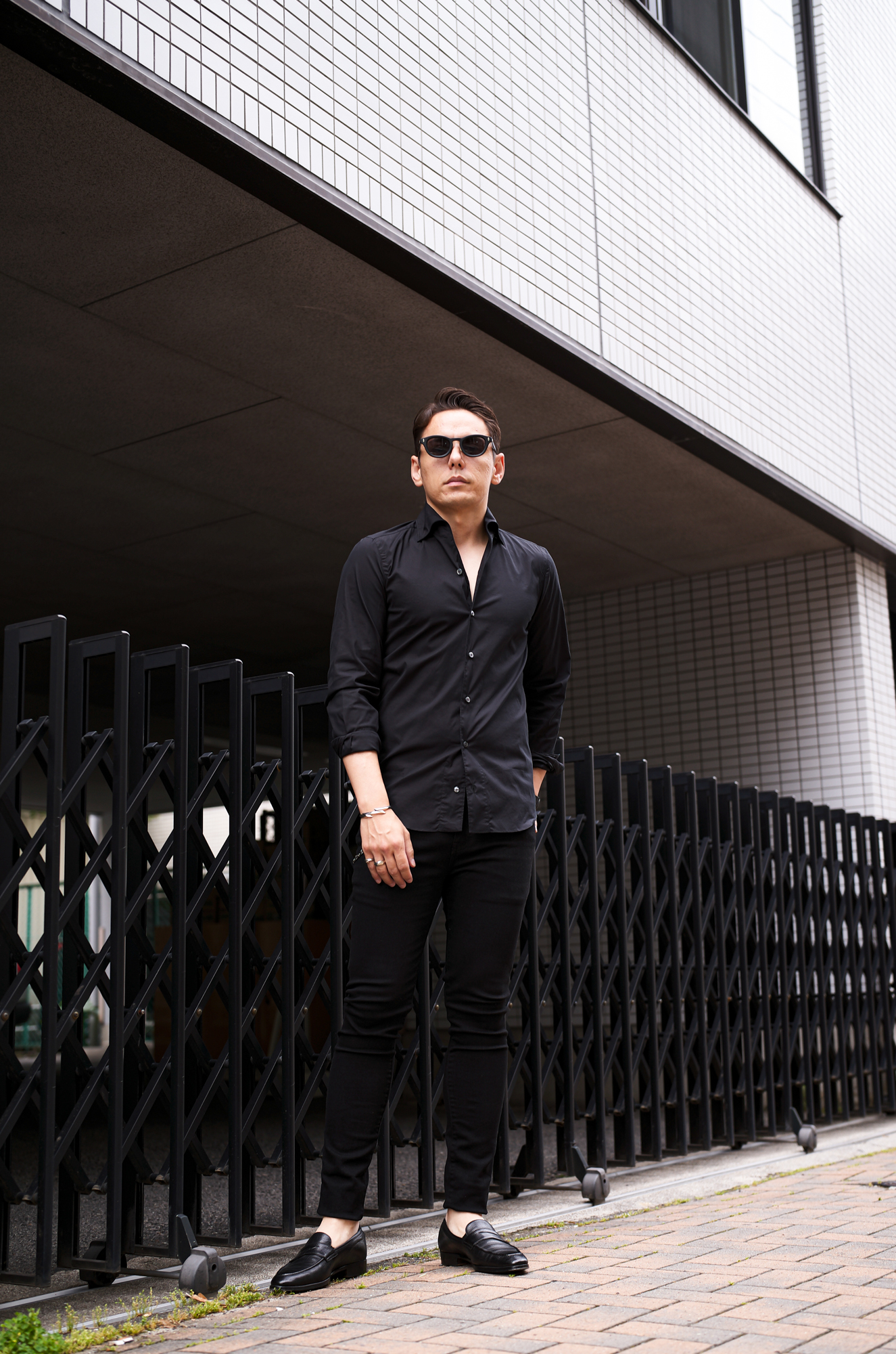 Finamore (フィナモレ) SEUL ITALIAN COLOR STRETCH COTTON SHIRTS ストレッチコットン ワンピースカラー シャツ BLACK (ブラック・5) made in italy (イタリア製) 2025 愛知 名古屋 Alto e Diritto altoediritto アルトエデリット