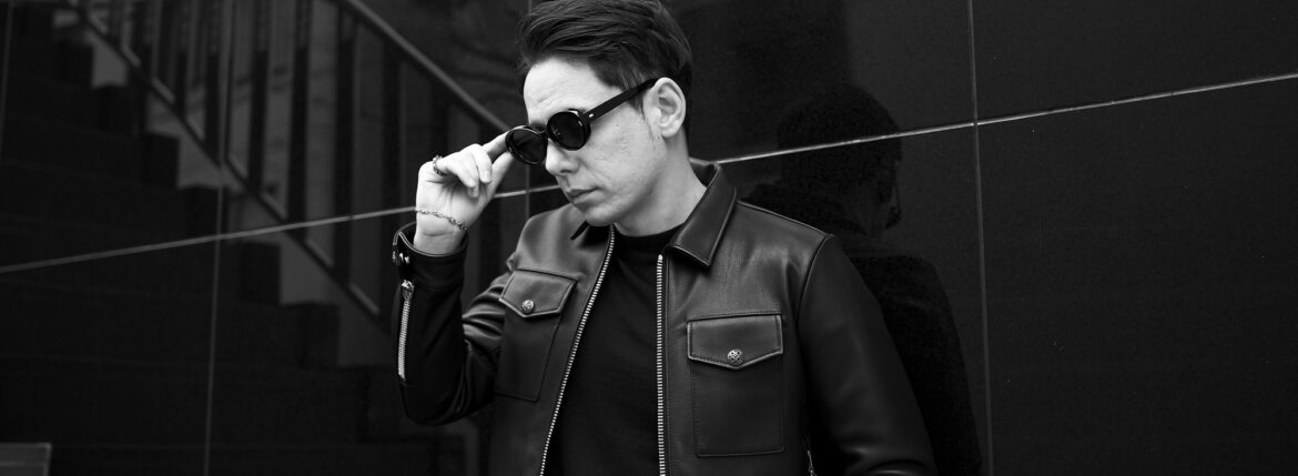 FIXER × CASABLANCA SPECTACLES (フィクサー × カサブランカ スペクタクルズ) GEFFEN (ゲフィン) ACETATE FLAME SILVER 925 アイウェア サングラス BLACK / BLACK SMOKE LENS　(ブラック × ブラックスモークレンズ) , MATTE BLACK / BLACK SMOKE LENS (マットブラック × ブラックスモークレンズ)　HANDCRAFTED IN JAPAN【ご予約開始】【2025.6.21(Sat)～2025.7.06(Sun)】のイメージ