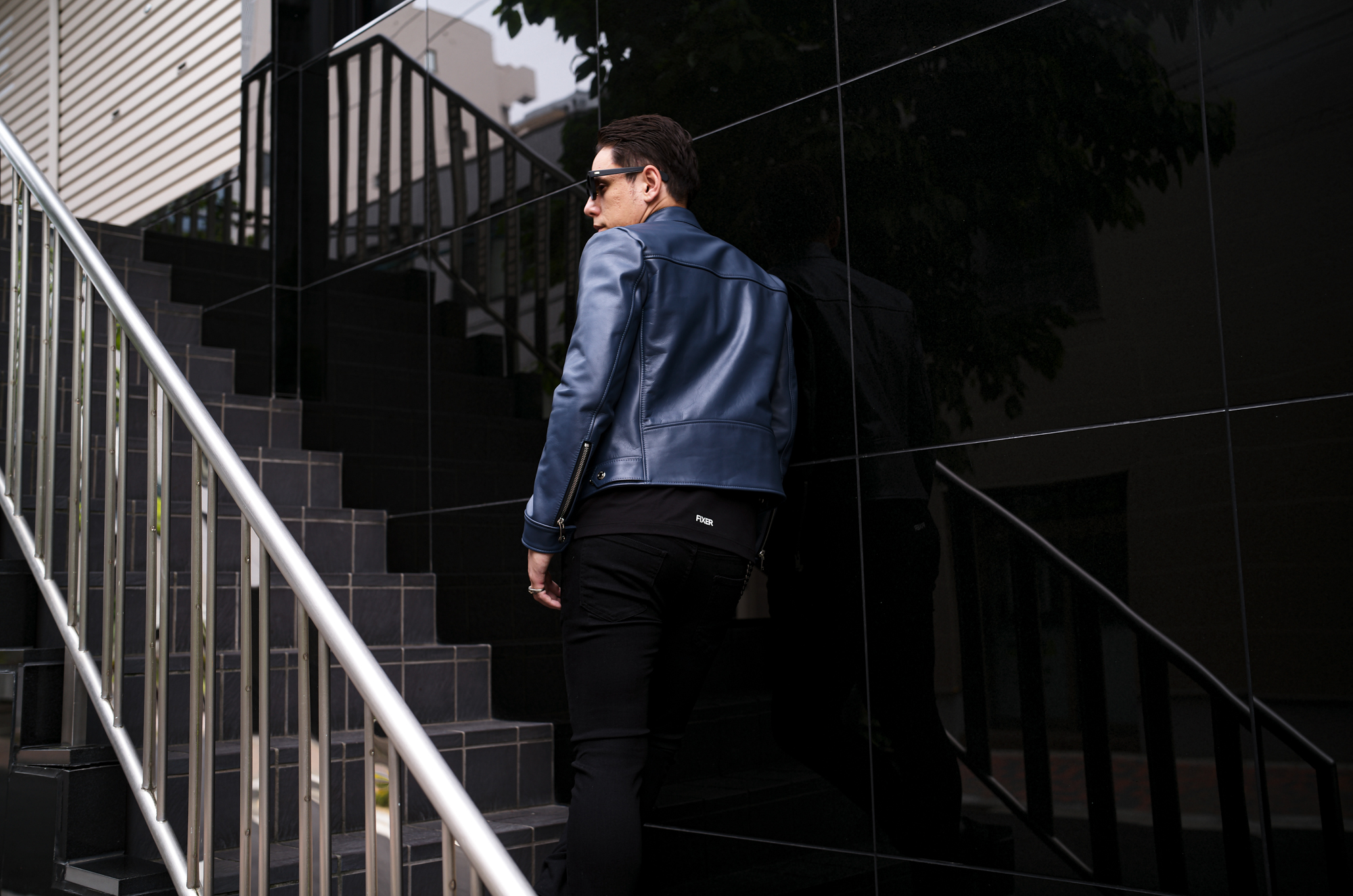 FIXER F0 SINGLE RIDERS Cow Leather NAVY フィクサー エフゼロ シングルライダース カウレザー ネイビー 紺色 ブルー 愛知 名古屋 Alto e Diritto altoediritto アルトエデリット