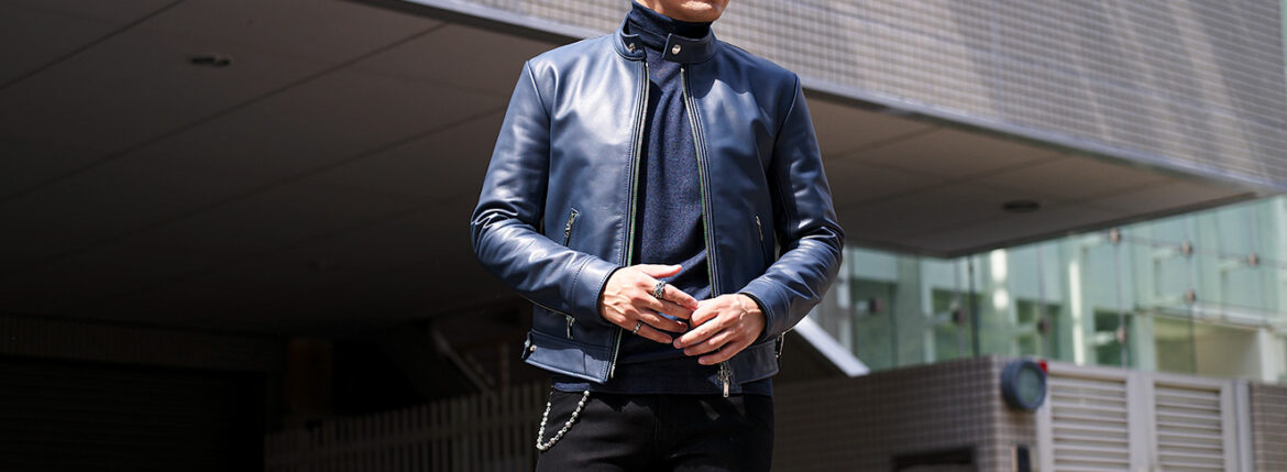 FIXER F0 SINGLE RIDERS Cow Leather NAVY フィクサー エフゼロ シングルライダース カウレザー ネイビー 紺色 ブルー 愛知 名古屋 Alto e Diritto altoediritto アルトエデリット