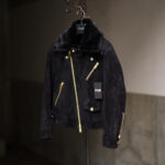FIXER "F4 GOLD" Cashmere Suede Leather BLACK【Ladys】【BELTLESS , MOUTON STRAIGHT HAIR CUSTOM】 フィクサー エフフォー ゴールド カシミヤスエードレザー ブラック ダブルライダース セミダブルライダース ブラック スペシャルモデル ベルトレス ムートン ストレーロヘア カスタム 愛知 名古屋 Alto e Diritto altoediritto アルトエデリット