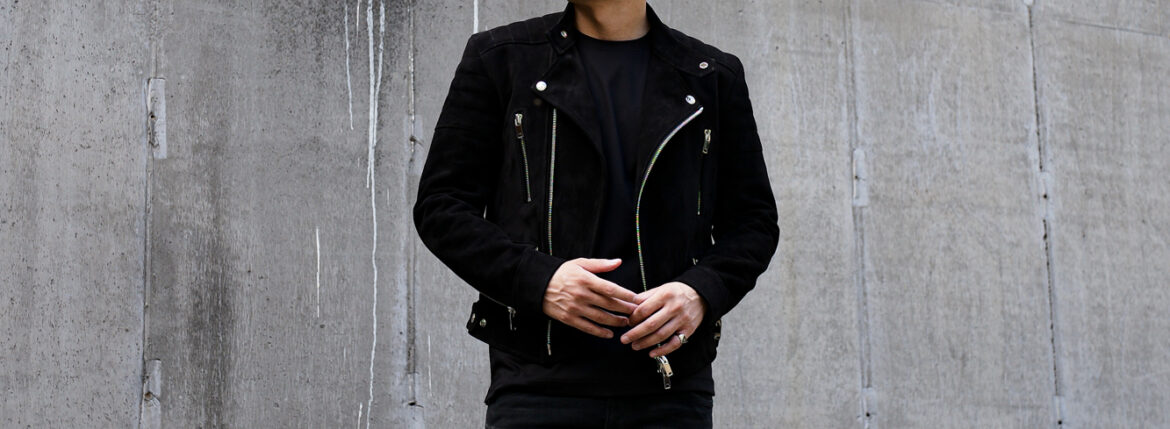 FIXER(フィクサー) F7(エフセブン) SEMI DOUBLE RIDERS Cashmere Suede Leather セミダブルライダース ジャケット BLACK (ブラック) 【ご予約開始】【2025.6.21(Sat)～2025.7.06(Sun)】愛知 名古屋 Alto e Diritto altoediritto アルトエデリット