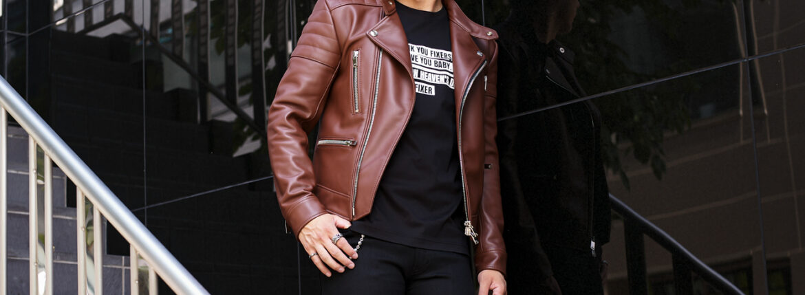 FIXER(フィクサー) F7(エフセブン) SEMI DOUBLE RIDERS Cow Leather セミダブルライダース ジャケット BROWN (ブラウン) 【ご予約開始します】【2024.1.04(Thu)～2024.1.14(Sun)】愛知 名古屋 Alto e Diritto altoediritto アルトエデリット