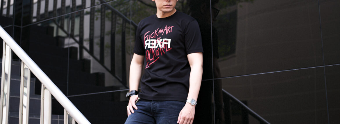 FIXER (フィクサー) FTS-13 FUCK the ART Lets ROCK’n’ROLL Reverse Print T-shirt プリント Tシャツ BLACK (ブラック) 【ご予約開始】【2025.6.02(Mon)～2025.6.15(Sun)】愛知 名古屋 Alto e Diritto altoediritto アルトエデリット