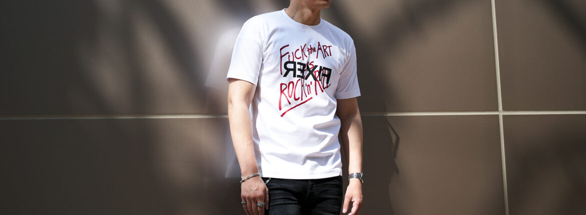 FIXER (フィクサー) FTS-13 FUCK the ART Lets ROCK’n’ROLL Reverse Print T-shirt プリント Tシャツ WHITE (ホワイト) 【ご予約開始】【2025.6.02(Mon)～2025.6.15(Sun)】愛知 名古屋 Alto e Diritto altoediritto アルトエデリット