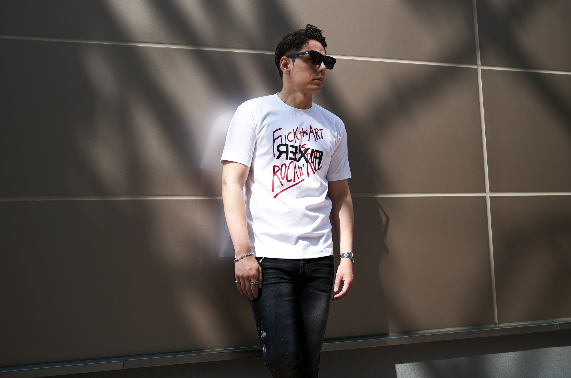 FIXER (フィクサー) FTS-13 FUCK the ART Lets ROCK’n’ROLL Reverse Print T-shirt プリント Tシャツ WHITE (ホワイト) 【ご予約開始】【2025.6.02(Mon)～2025.6.15(Sun)】愛知 名古屋 Alto e Diritto altoediritto アルトエデリット