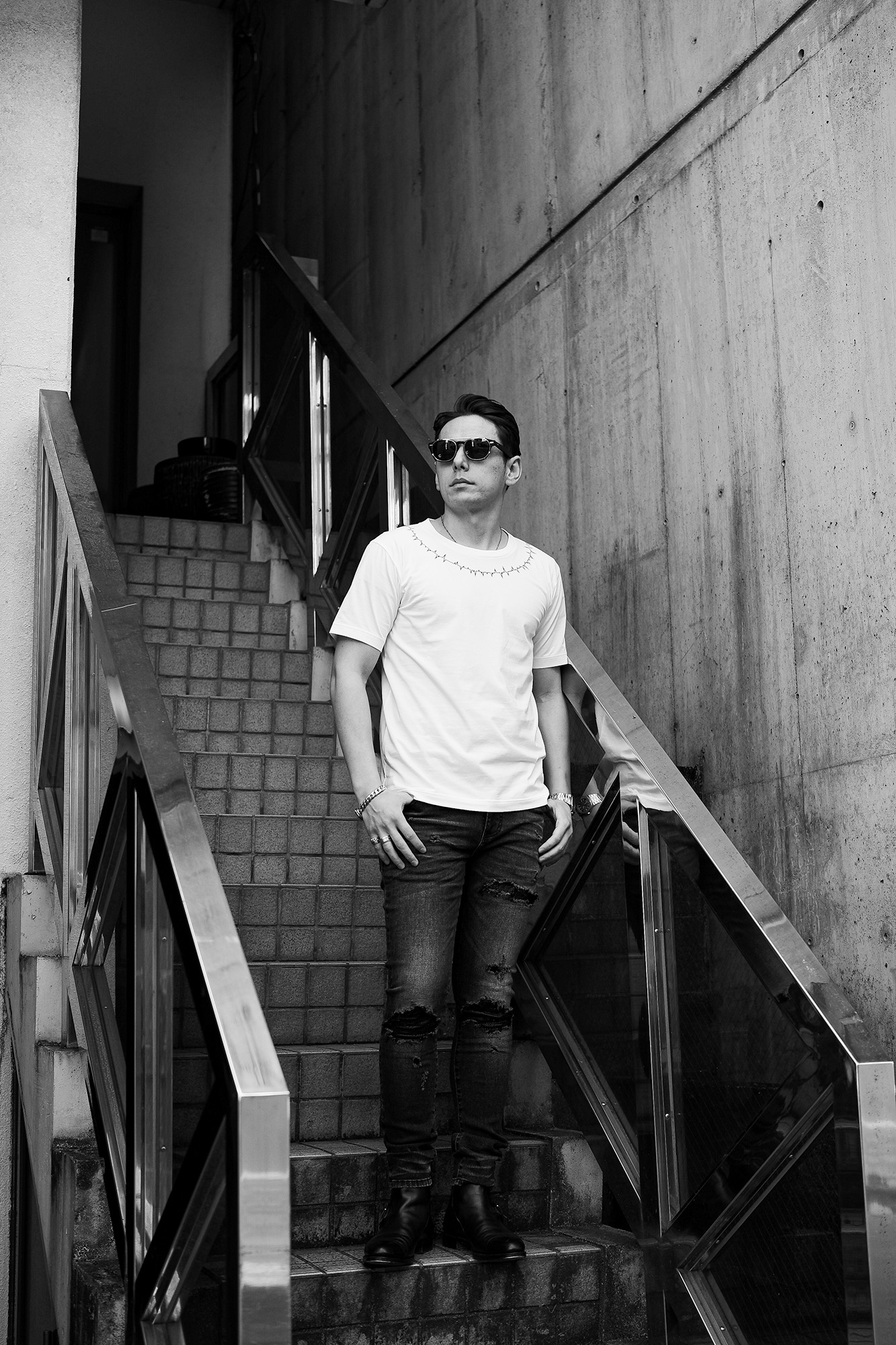 FIXER "THUNDERCAT CLIP ON" 925 STERLING SILVER BLACK SMOKE // NOISE JEWEL "Ref No0103" GRAPHIC PRINT T-SHIRT WHITE // NOISE JEWEL "Ref No1330" NECKLACE 925 SILVER // NOISE JEWEL "Ref No1313" BRACELET 925 SILVER // NOISE JEWEL "Ref No3132" RING 925 SILVER // NOISE JEWEL "Ref No1710" RING 925 SILVER // NOISE JEWEL "Ref No1711" RING 925 SILVER // cuervo bopoha "Bal" 9oz BLACK COMFORT DENIM BLACK・28 // JOHN LOBB "ABBOT" 8695B Jodhpur Boots BLACK フィクサー サンダーキャット クリップオン 925シルバー ノイズジュエル Tシャツ ネックレス ブレスレット リング クエルボヴァローナ バル デニムパンツ ジョンロブ レザーブーツ ジョッパーブーツ 愛知 名古屋 Alto e Diritto altoediritto アルトエデリット
