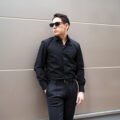 ISAIA (イザイア) Pointed collar shirt (ポインテッドカラー シャツ) コットンポプリン ポインテッドカラー シャツ BLACK (ブラック) Made in italy (イタリア製) 2025 【Alto e Diritto 別注】【Special Model】のイメージ