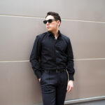 ISAIA (イザイア) Pointed collar shirt (ポインテッドカラー シャツ) コットンポプリン ポインテッドカラー シャツ BLACK (ブラック) Made in italy (イタリア製) 2025 愛知 名古屋 Alto e Diritto altoediritto アルトエデリット