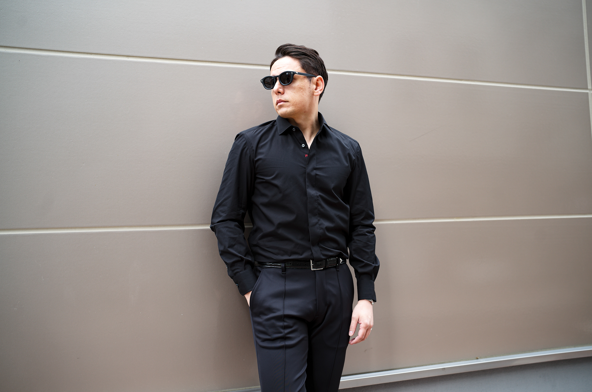 ISAIA (イザイア) Pointed collar shirt (ポインテッドカラー シャツ) コットンポプリン ポインテッドカラー シャツ BLACK (ブラック) Made in italy (イタリア製) 2025 愛知 名古屋 Alto e Diritto altoediritto アルトエデリット