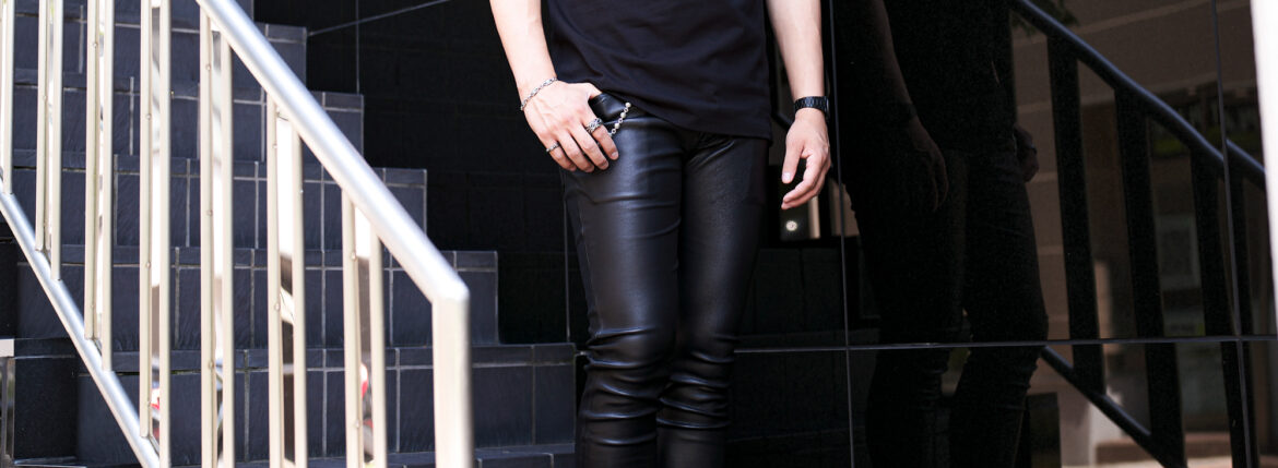 ISAMU KATAYAMA BACKLASH (イサムカタヤマ バックラッシュ) Deerskin Stretch Pants (ディアスキン ストレッチ パンツ) ディアスキン ストレッチ レザー スキニー パンツ BLACK (ブラック) 【ご予約開始】愛知 名古屋 Alto e Diritto altoediritto アルトエデリット
