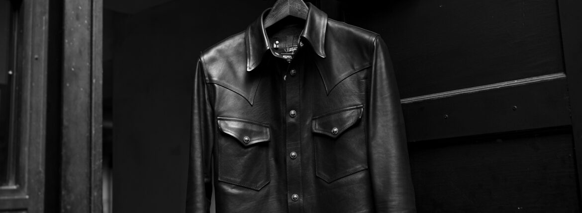 ISAMU KATAYAMA BACKLASH The Line T-209 GUIDI CALF Leather Shirts BLACK 2022 イサムカタヤマバックラッシュ ザライン グィデイカーフ レザーシャツ ブラック カスタムオーダー 受注会 オーダー会 バックラッシュオーダー会 愛知 名古屋 Alto e Diirtto altoediritto アルトエデリット