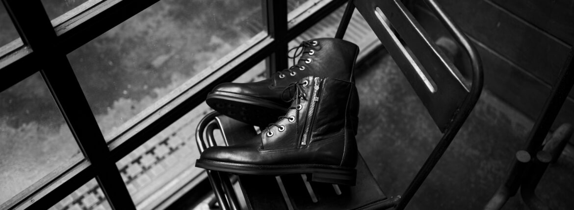 PRISONER (プリズナー) ID2017 COMBAT BOOTS 925 SILVER (ID2017 コンバットブーツ 925シルバー) ASTARTE CALF (アスタルト カーフ) ミリタリー ブーツ BLACK CALF (ブラックカーフ) プリズナー 925シルバー コンバットブーツ レザーブーツ 編み上げブーツ 愛知 名古屋 Alto e Diritto altoediritto アルトエデリット