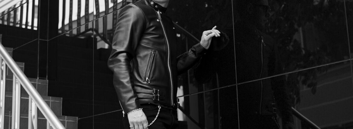 ROYAL LUSTER Theo CALF LEATHER SEMI DOUBLE RIDERS BLACK , NAVY , TURQUOISE 【ご予約開始】【2025.6.30(Mon)～2025.7.20(Sun)】愛知 名古屋 Alto e Diritto altoediritto アルトエデリット ロイヤルラスター テオ カーフレザー セミダブルライダース ブラック ネイビー ターコイズ