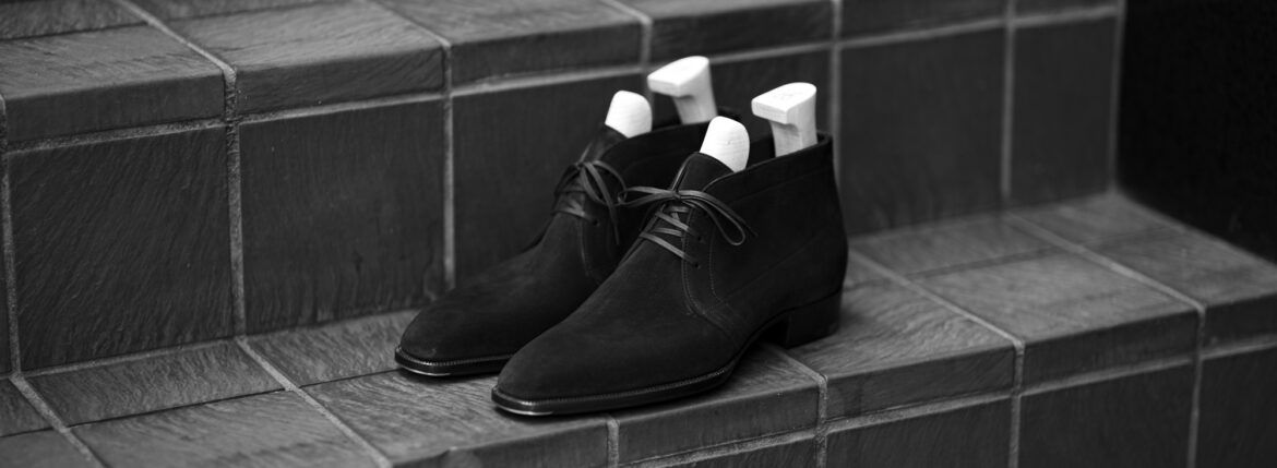 Yohei Fukuda "MTO" 3 Eyelet Chukka Boot Suede Leather Black 2025 ヨウヘイフクダ ダブルモンクストラップ ブラックカーフレザー ブラック 2025年 愛知 名古屋 Alto e Diritto altoediritto アルトエデリット