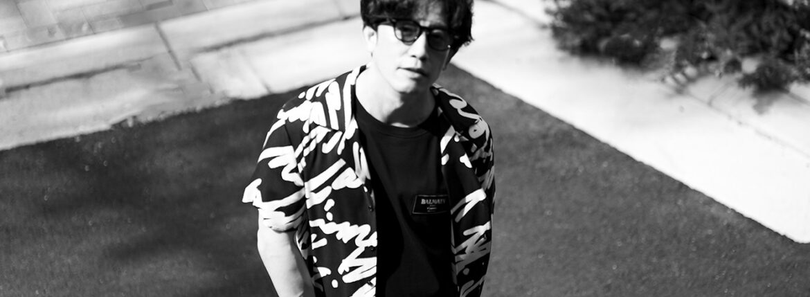 BALMAIN（バルマン）BIG LOVE LETTER SHIRT (ビッグ ラブ レター シャツ) プリント シャツ NOIR (ブラック) 愛知 名古屋 Alto e Diritto altoediritto アルトエデリット 半袖シャツ シャツ 柄シャツ