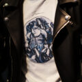 Balvenie Wilhelm No.01 DOUBLE RIDERS 925 SILVER COW LEATHER BLACK // AVANTARE NOA-01 MJ by NEUNOA Art T-Shirts WHITEのイメージ
